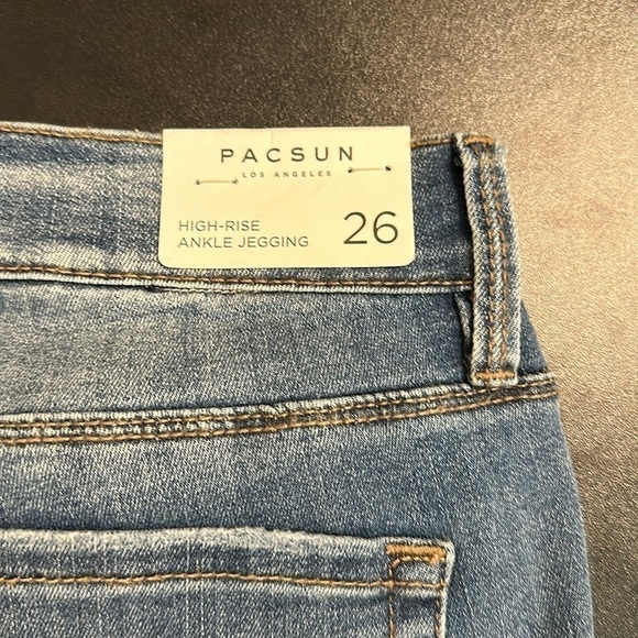 PACSUN HIGH RISE DISTRESSED RAW HEM ANKLE JEGGINGS SZ 26 EVERYDAY SCHOOL - Picture 9 of 10